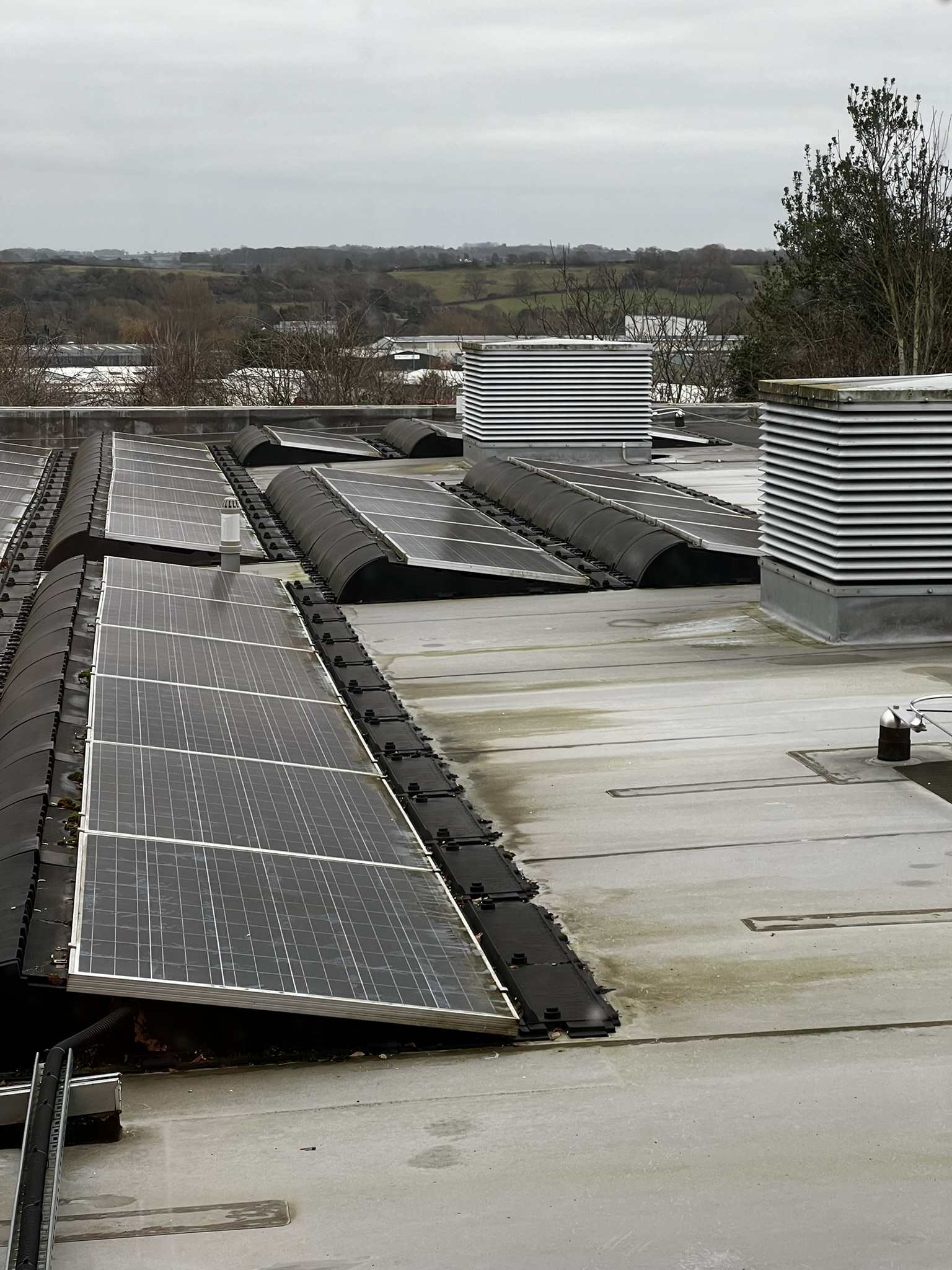 Richard Hall - Operations Director at Eco-Pak switches on the new solar arrays.